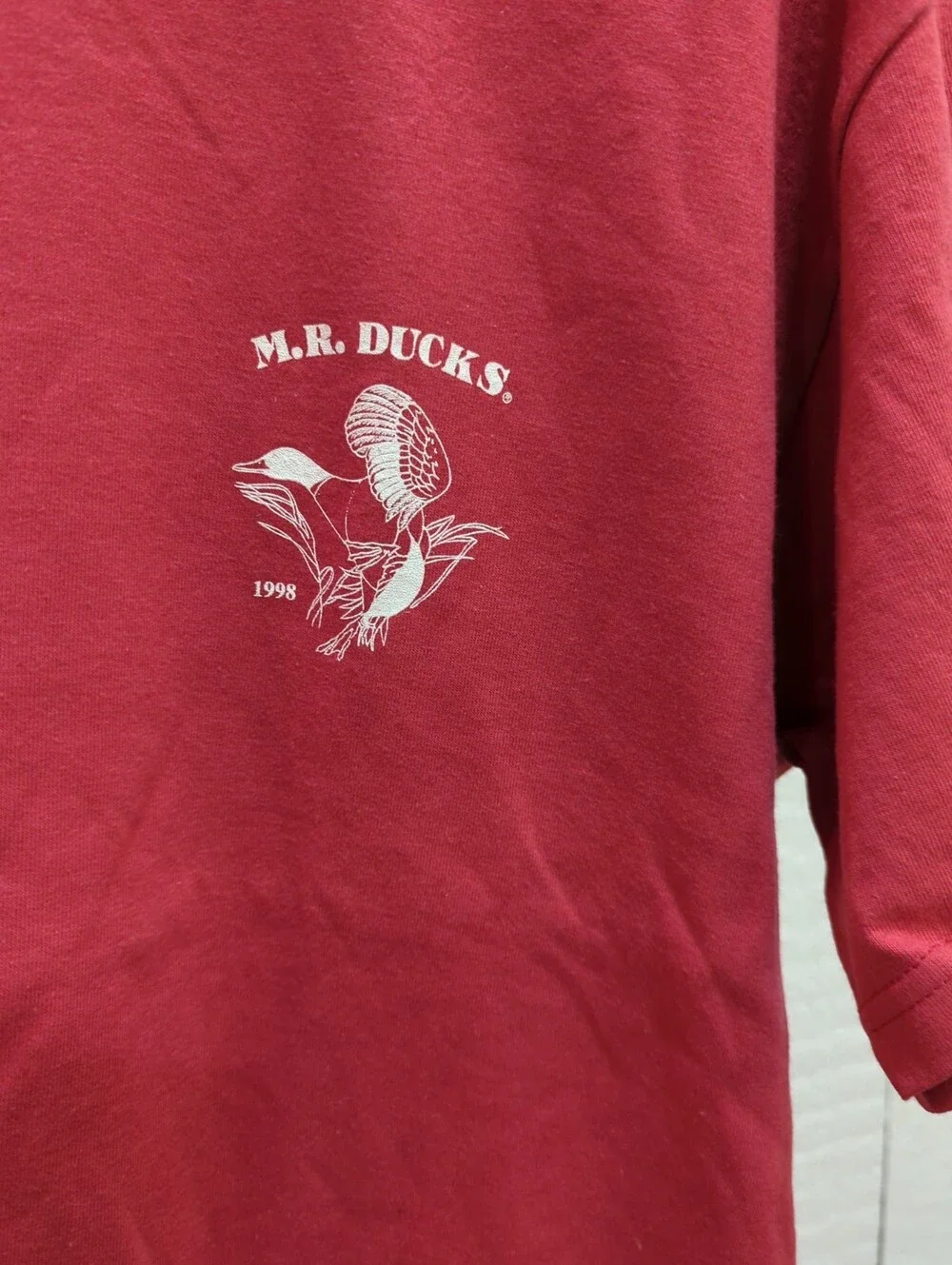 Vintage M.R. Ducks Ocean City MD T Shirt Mens Large Red Graphic Duck Graphic Tee